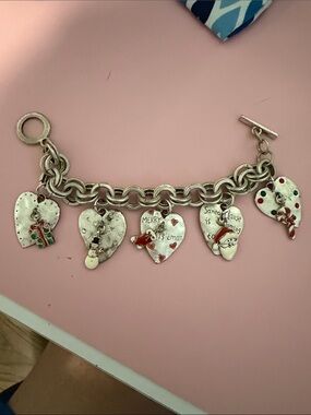 Christmas Silver Toggle Charm Bracelet
